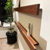 Black Walnut Floating Shelf Wall-Mounted Display Board Decorative Storage Rack for Bedroom Entryway Kitchen User Basket