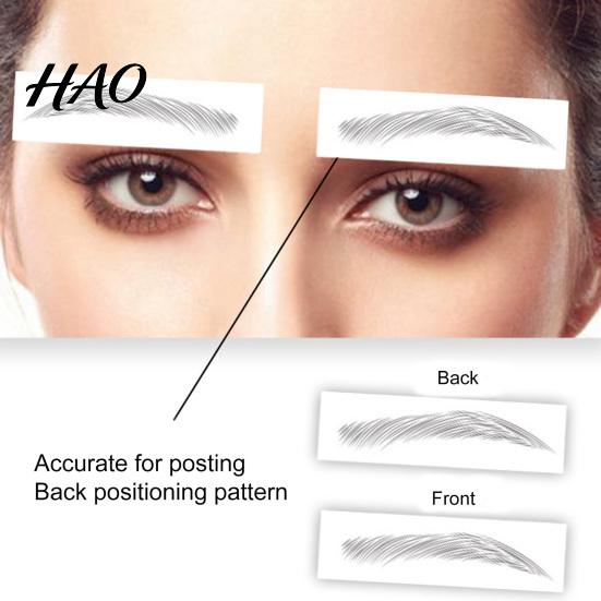 Eyebrow Tattoo Sticker 1 Sheet Various Shapes Nature 3D Effect Water-based Semi-permanent Transfers Arch Style Waterproof Hair-Like Grooming