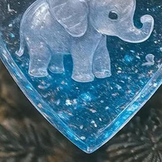 Juletrepynt Gradient Blå Elefant Anheng for Juledekor Lys Utsøkt Vinterland Hengepynt Høytidsgave med Dyp