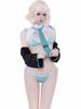 Sexy Anime Character Style Bikini Cosplay Striped Pattern Thong Bra Tie 2 Arm Cute Uniform Style Bodycon Costume Halloween Photoshoot Free Size Green