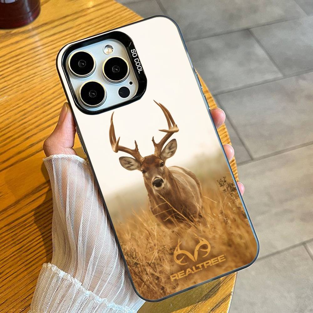Lucky DEER Bless You Printing Phone Case For iPhone 16 17 15 14 12 13 Pro Max Black Candy Matte Shockproof Cover
