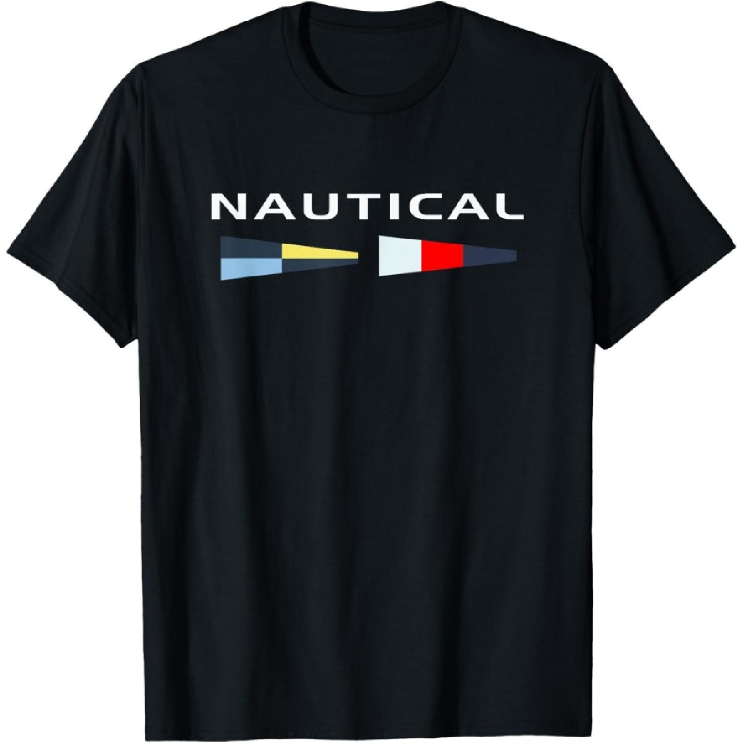 Nautical Maritime Flags Cool Men Women Boy Girl Sailboat T-Shirt S