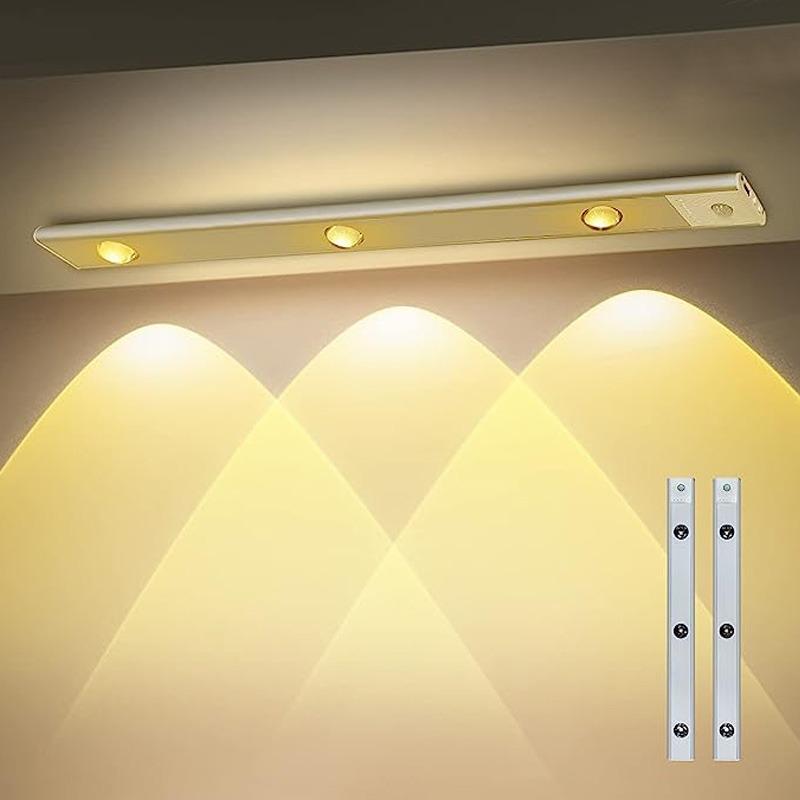 3 Color Dimmable Cat's Eye Strip LED Desk Lamp Motion Sensor Light USB Rechargeable Kitchen Closet Closet Lights