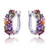 Ohrringe für Damen Schmuck 14K Gold Plated Pendientes Mode Runder Kreis Mosaik Klare Zirkonia Zirkon Stecker DIY Ohrring Schmuck