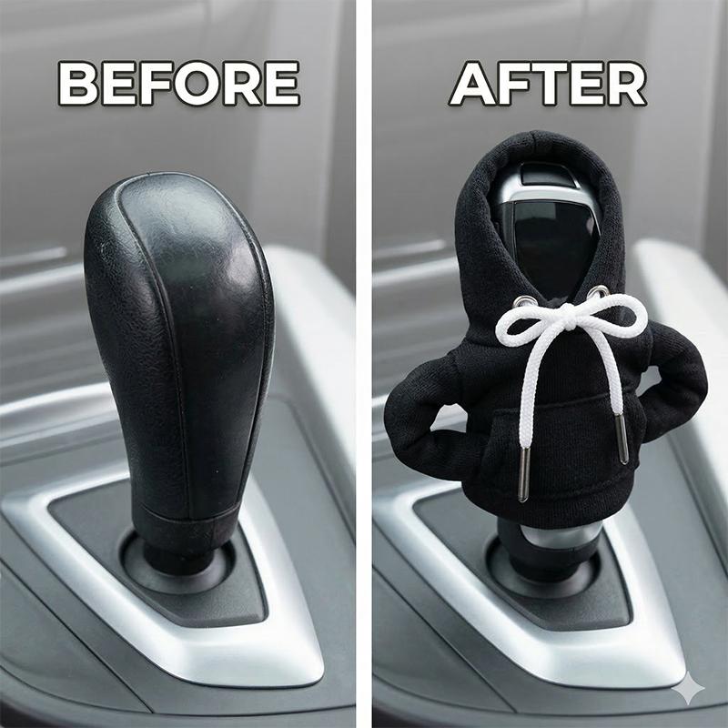 Universal Car Gear Shift Knob Cover Cute Mini Hoodie Auto Shifter Stick Protector Funny Interior Decor Accessories