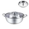 Stainless Steel Steamer Pot Bright Silver Glass Lid Perforated Kitchen Cookware 32CM