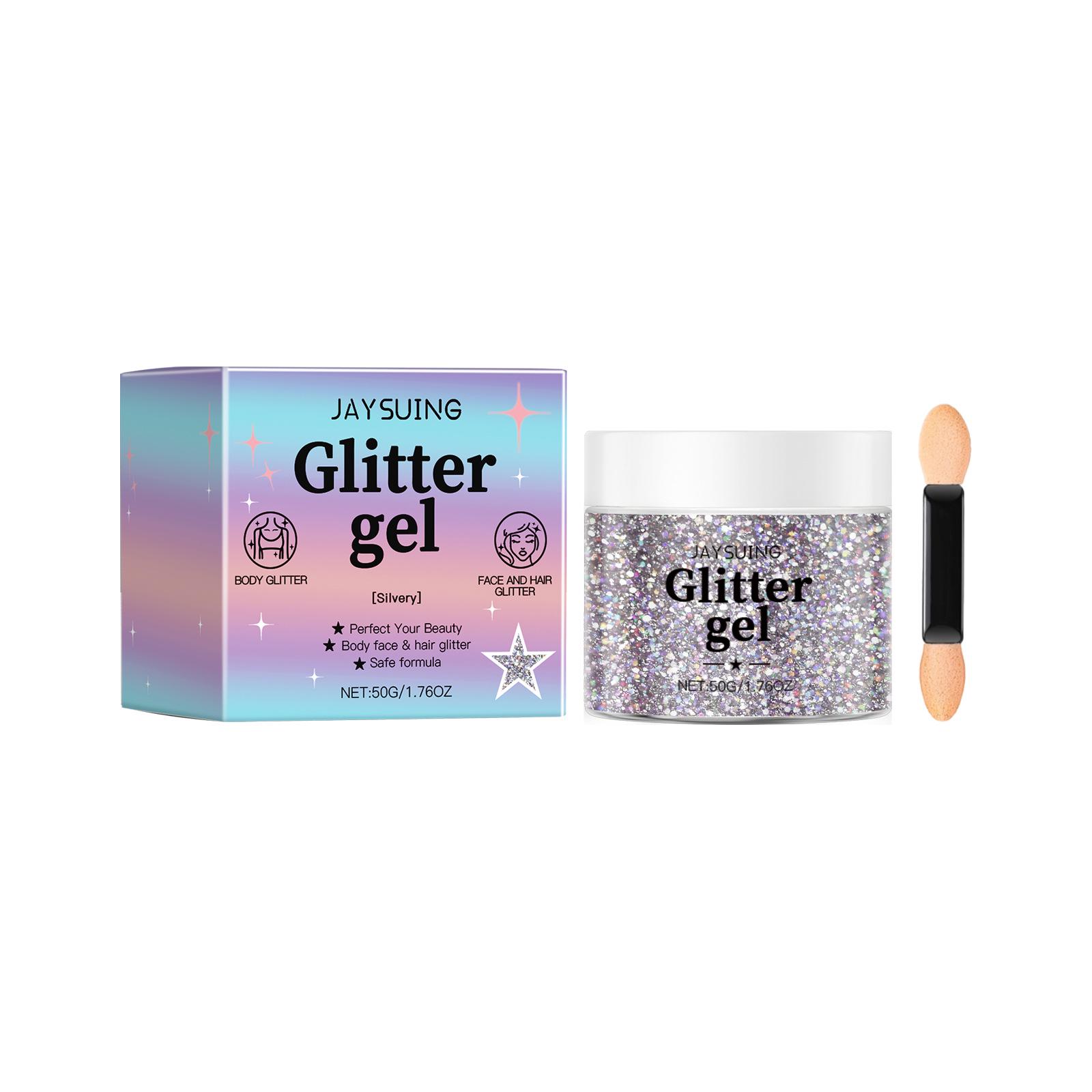 Jaysuing Silver Glitter Gel for Dance Makeup