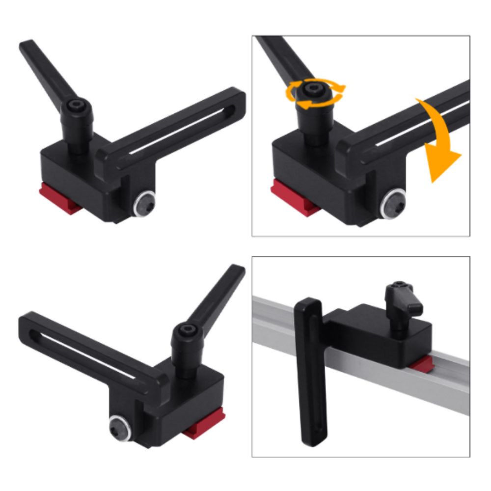 Aluminium Alloy Construction Miter Track Stop Lock Mechanism 30 Type Design Miter Track Jig Stop Block Standard T-track