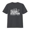 Women Casual T Shirt Could Be a Train Station Kinda Day Letter Crew Neck  Vintage Washed Homme Soft Stretched Stylish