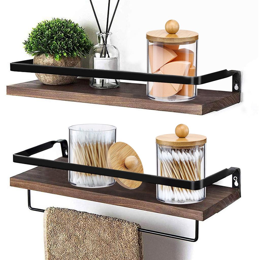 Acrylic Storage Box Bathroom Jar Makeup Organizer Cotton Round Pad Holder Cotton Swab Box Qtip Holder Dispenser with Bamboo Lid