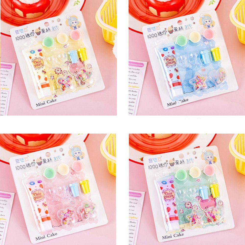 DIY Cake Model Simulation Cream Play House Toy Cartoon Ice Cream Dessert Making  Decoration