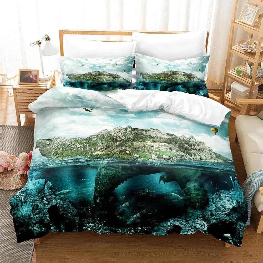 Schildkröten der Welt Erwachsene Jungen Anime Bettbezug Set Einzelbett Doppelbett Full Queen King Size Bettdeckenbezug Kissenbezug