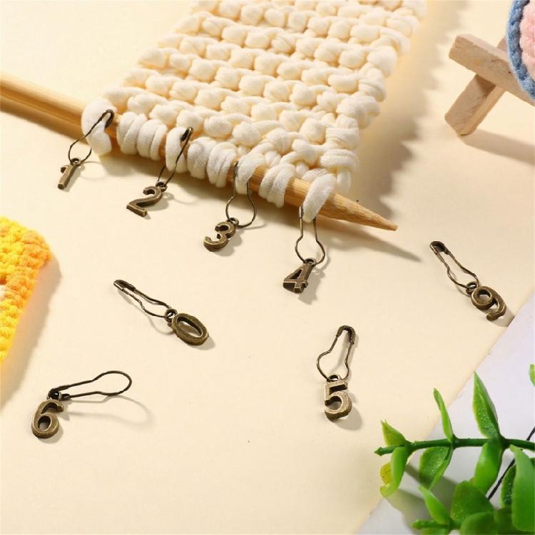 Numeric Metal Crochet Markers For Efficient Knitting Weave Counting