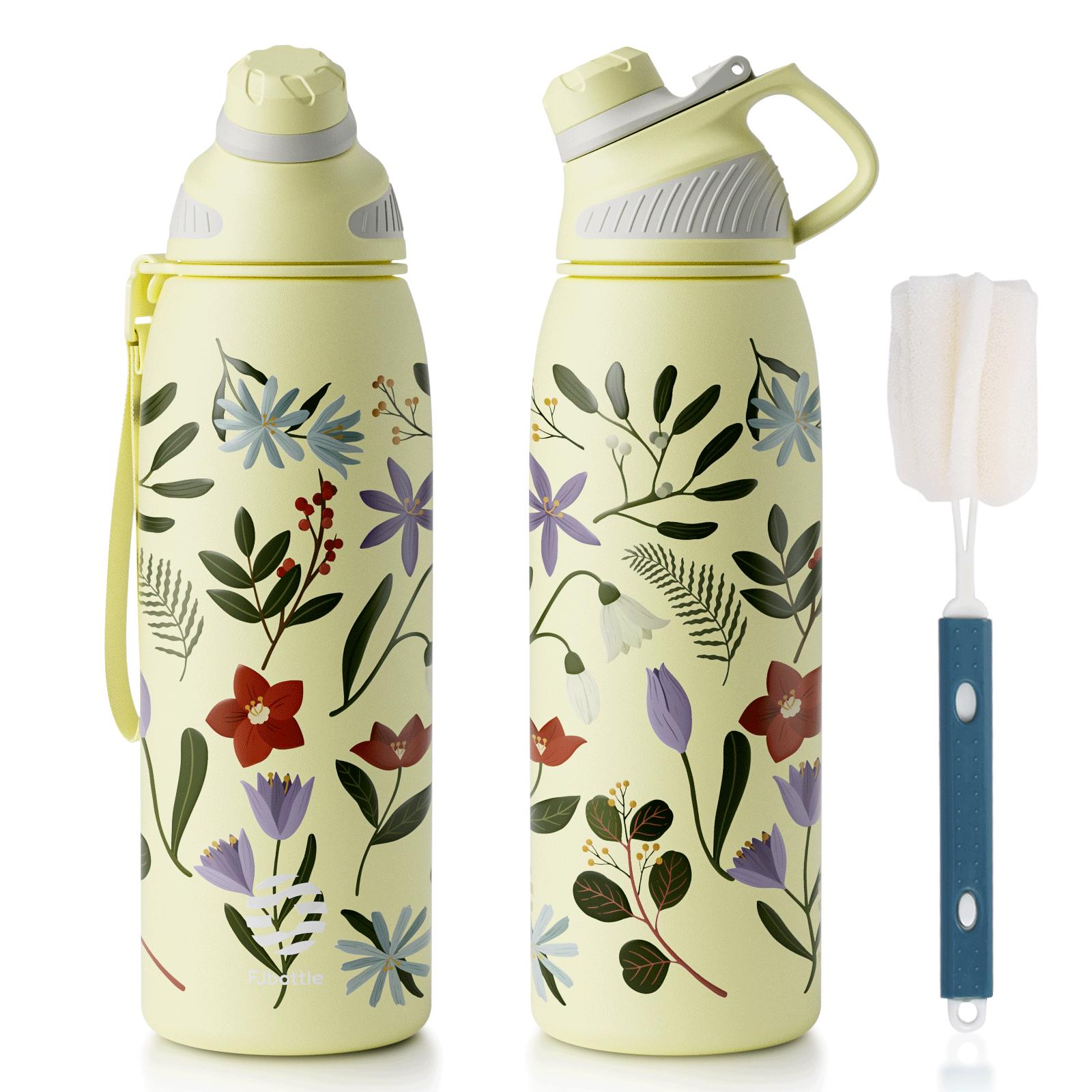 Comfortable Home Life Fjbottle 1L Stainless Steel Insulated Water Bottle Art Design Vacuum Flask Water Thermal Bottle Leakproof For Gym Hiking