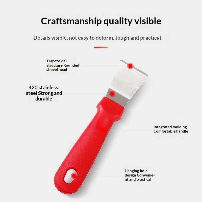 Stainless Steel Kitchen Scraper Nonslip Handle Strong Scraping Power Multi Use for Countertop Food Residue Cleaning