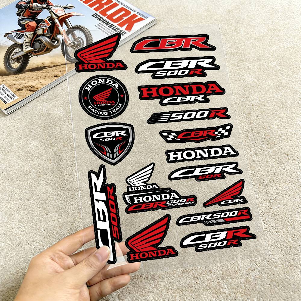 FOR HONDA CBR500R Reflective Motorcycle Stickers, 3M Safety Warning At Night In the Dark Scooter Helmets XL0 Wsvj7