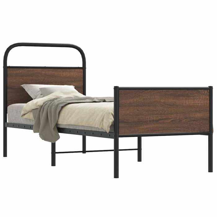 VidaXL Cadre de lit sans matelas 80x200cm chêne marron bois ingénierie 4100491