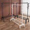 Sturdy Movable Floor-Standing Clothes Rack for Bedroom and Balcony Drying
