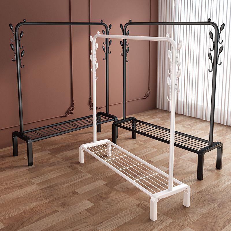 Sturdy Movable Floor-Standing Clothes Rack for Bedroom and Balcony Drying