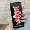Stripe Litchi Grain Cross Pattern Case for Samsung Galaxy Z Flip 5 Flip 4 Flip 3 Phone Case Full Shockproof Luxury Leather Case for ZFlip4 3