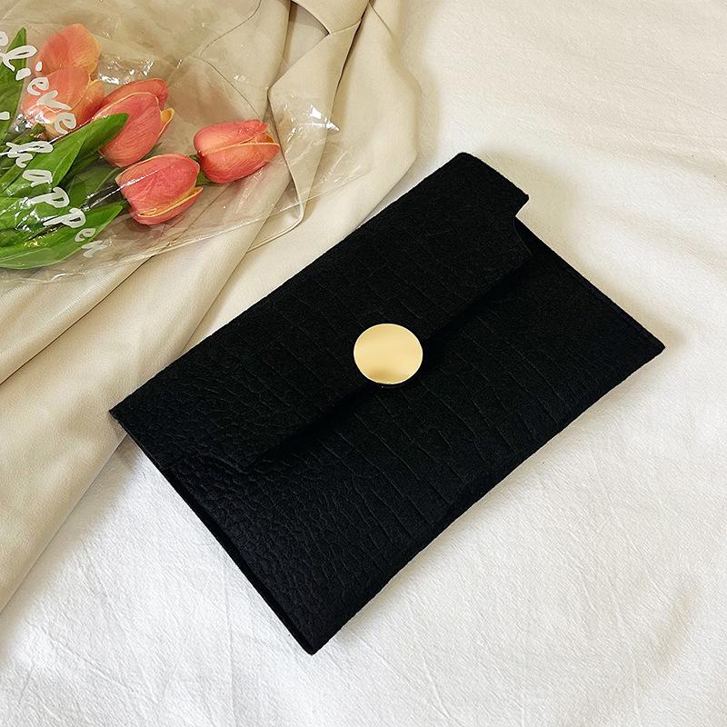 Women Felt Wallet for Women Coin Purse Large Capacity Fashi Small Coin Envelope Bag Wallet Closure Solid candy colors Handbag
