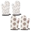 2Pcs Heat Resistant Oven Mitts Insulated Gloves Thick Baking Gloves with Anti-Scalding Layer Non-Slip Non-deforming Kitchen Mitts for Baking Cooking