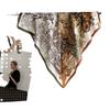 New literary and fresh national style leaf printing simulation silk texture 71 * 71cm twill silk women's cool silk scarf