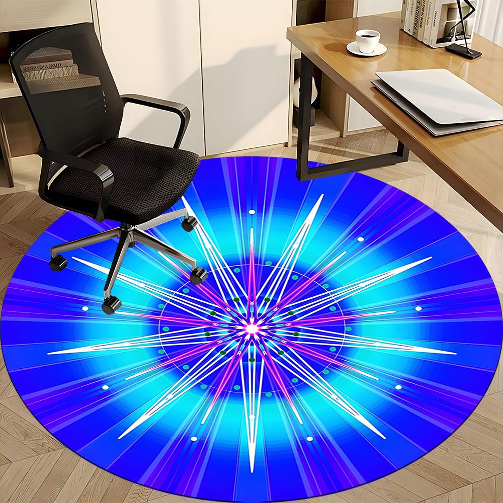 1 alfombra redonda de oficina con energía cósmica, antideslizante, suave y duradera para decoración de interiores, perfecta para la oficina, hermosa decoración yy26032303