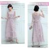 Wedding Unique Lace and for Women in Their and 40s Smoky [DEEPEYES] Dress, Long, A-Line Embroidery, 20s, 30s, (M, Pink)
