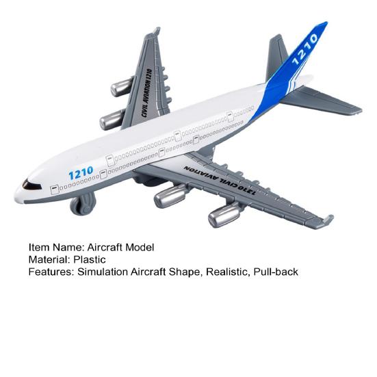 Simulation Aircraft Model Realistic Pull-back Passenger Airplane Toy Desktop Aircraft Figurine Ornament Kids Boys Collectible