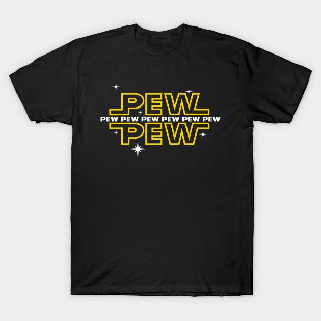 

Men Black Print T-shirt Pew Pew Pew No-Cut Transfer Paper Print Cotton Tshirt S чёрный