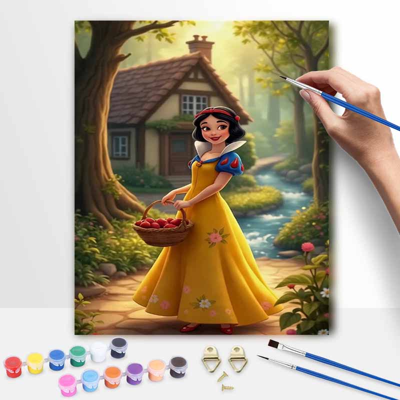 Disney Snow White Oil Painting by Numbers Art Kit. Handmade Diy Painting Home Decoration Gifts