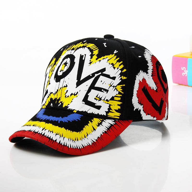 Fashion cotton Graffiti boy girl Baseball caps Children Printed snapback hat Kids Popular hip hop hat Cap hot sell