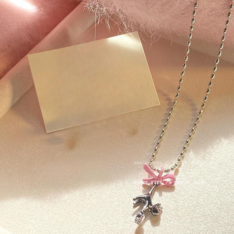 

Vintage Black Cat Pink Heart Crystal Bow Stud Earring for Women Simple Design Y2k Aesthetics Dangle Earrings Luxury Jewelry Gift