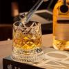 Rotating Whisky Glasses with Glass Base 360 Rotate Degrees Crystal Rum Glass for Cocktail Party Drinking