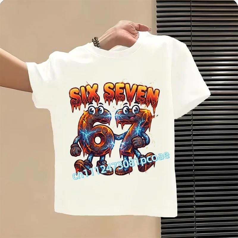 67 Meme T-Shirt for Kids Funny Digital 3D Print Summer Short Sleeve Tee Loose Comfortable Tops Streetwear Fashion Kids Clothes
