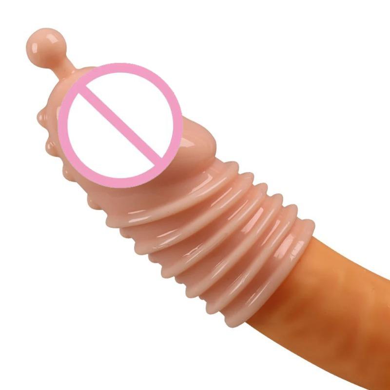 Reusable Silicone Penis Extender&Cock Ring –Delay Ejaculation, Glans Cover, Enlargement Sex Toy for Men Dick Sleeve&Penis Condom