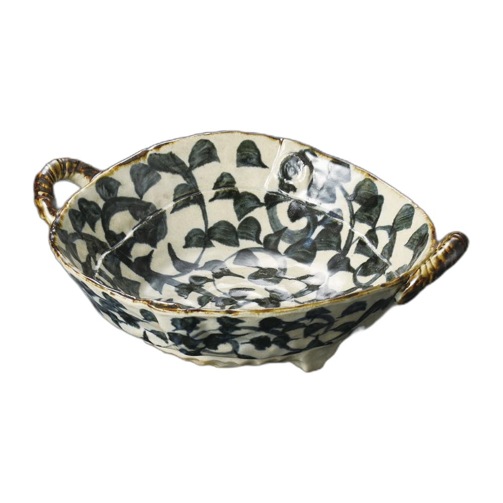 Octopus Arabesque Large Bowl with Handles Serving Bowl [30.5×26×10cm]