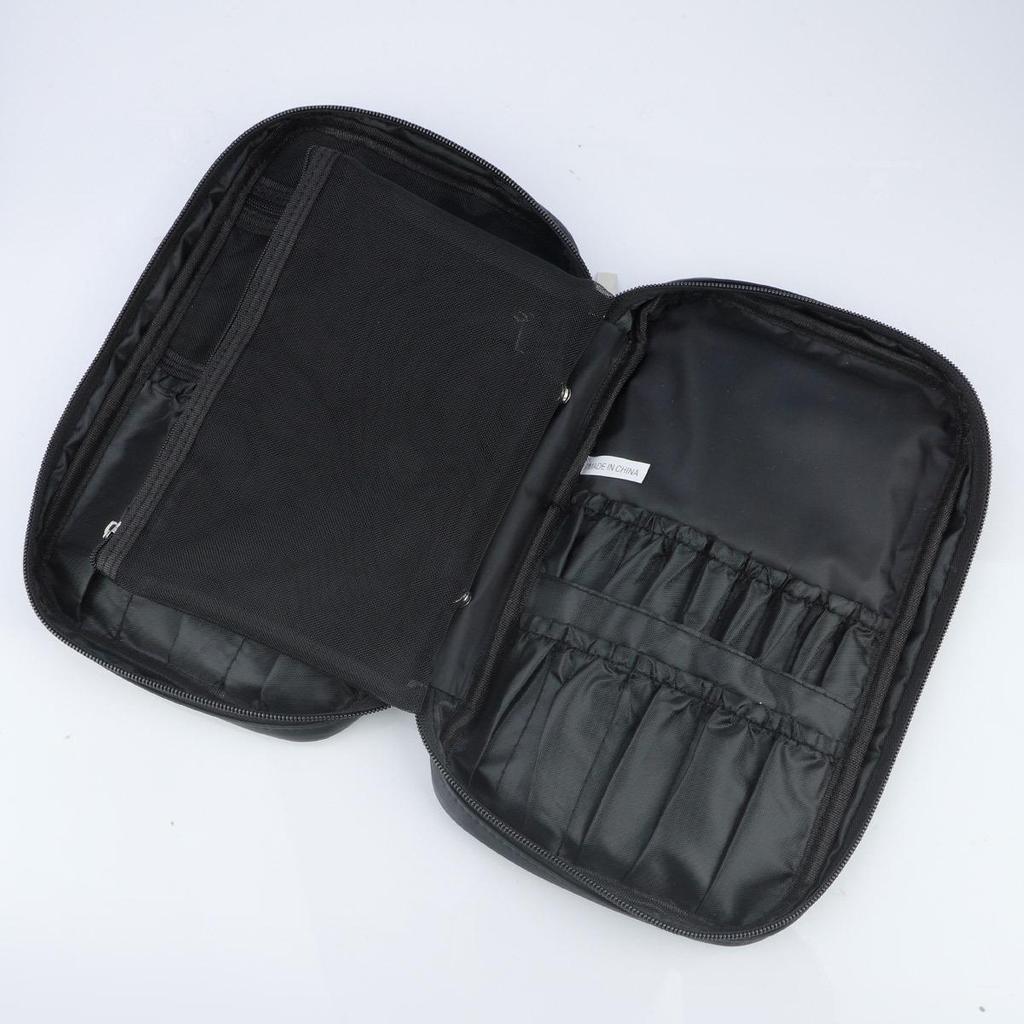 Portable Foldable Makeup Brush Bag with Stand-Up Design