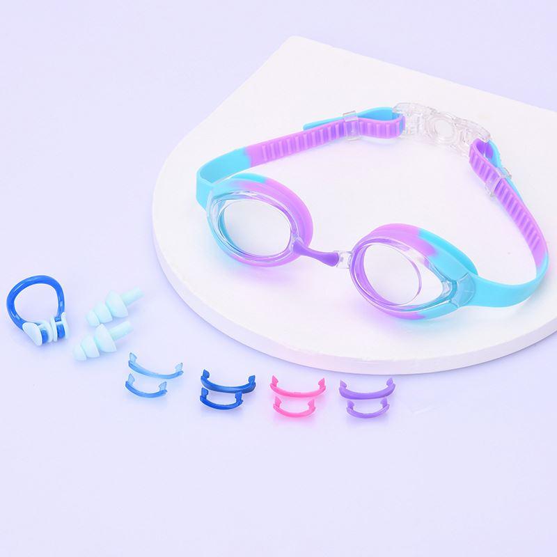 Children's Silicone Swimming Goggles PC Lens Lightweight Waterproof Anti-Fog Leakproof Design Custom Logo Anti-UV Clear Vision