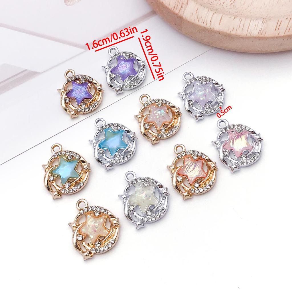 Star Moon Light Diamond Pendant Charm for DIY Jewelry Accessories