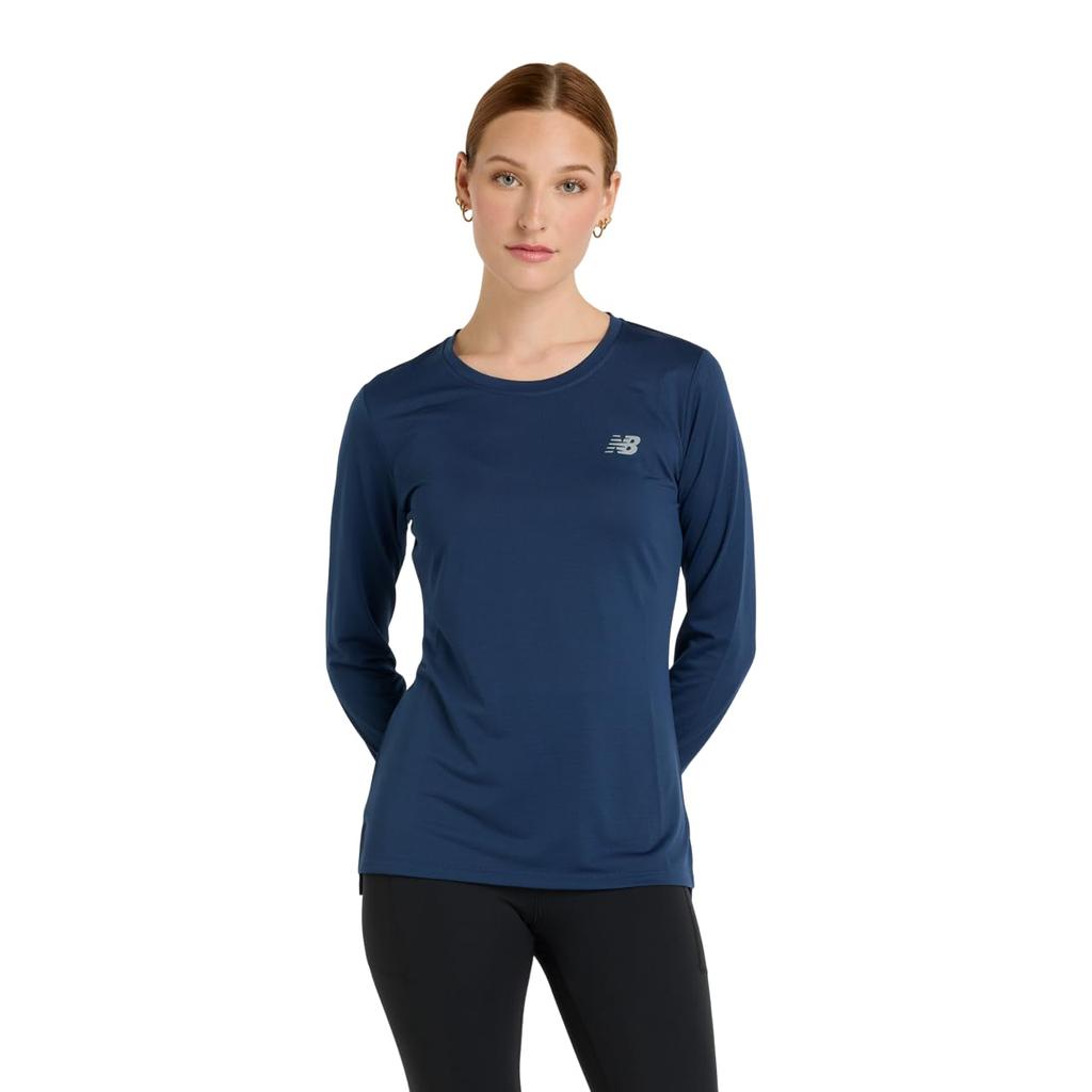 WT51245 Core Run Long Sleeve NNY [New Balance] T-Shirt (WT51245) Women's (NB Navy)
