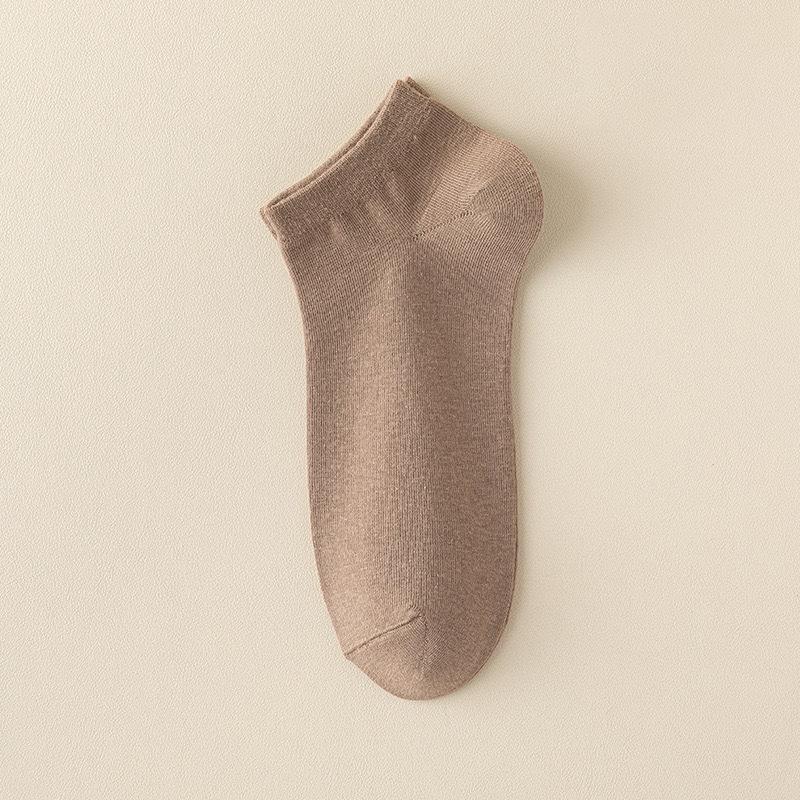 Spring and Summer Socks, Men's Short Socks, Solid-color Anti-odor, Sweat-absorbing and Antibacterial Short Socks, Thin Business Boat Socks