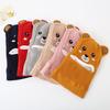 Baby Hat Scarf Integrated Hat Winter Warm Thickened Knitted Ear Hat Cute Super Cute Boys and Girls Wool Hat