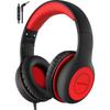 EarFun K1 Suitable for X Kids' Headphones, Wired, School, Classes, Travel, Music, Movies, Etc. (Black Red)