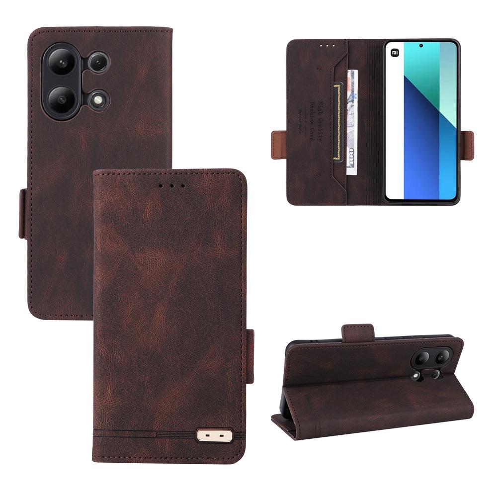 Redmi Note 13 4G Leather Flip Phone Case with Magnetic Buckle