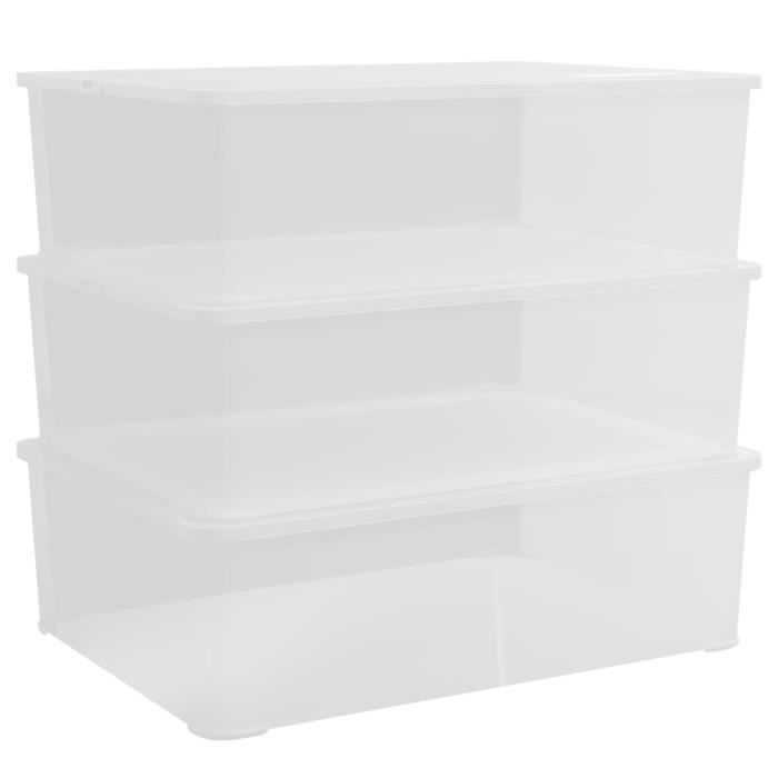 VidaXL Boîtes de rangement en plastique 3 pcs 25 L empilables 154988