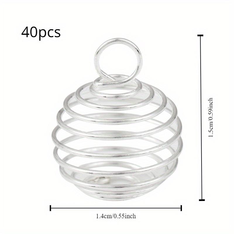 

40 шт. Железный полый кулон с подвесным пружинным шариком, кулон с полым фонарем, пружинным шариком, серьги-подвески своими руками, ювелирные аксессуары 40pcs