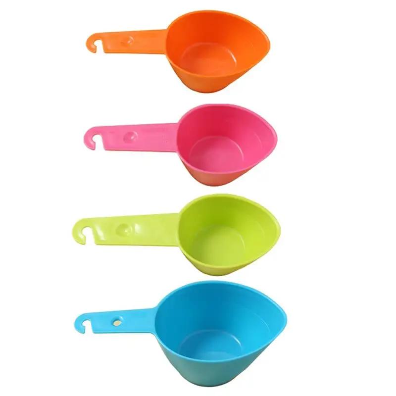4Pcs/Set Plastic Measuring Spoon Set Scale Plastic Measure Cup Baking Measuring Tool Accessories Kitchen Tools