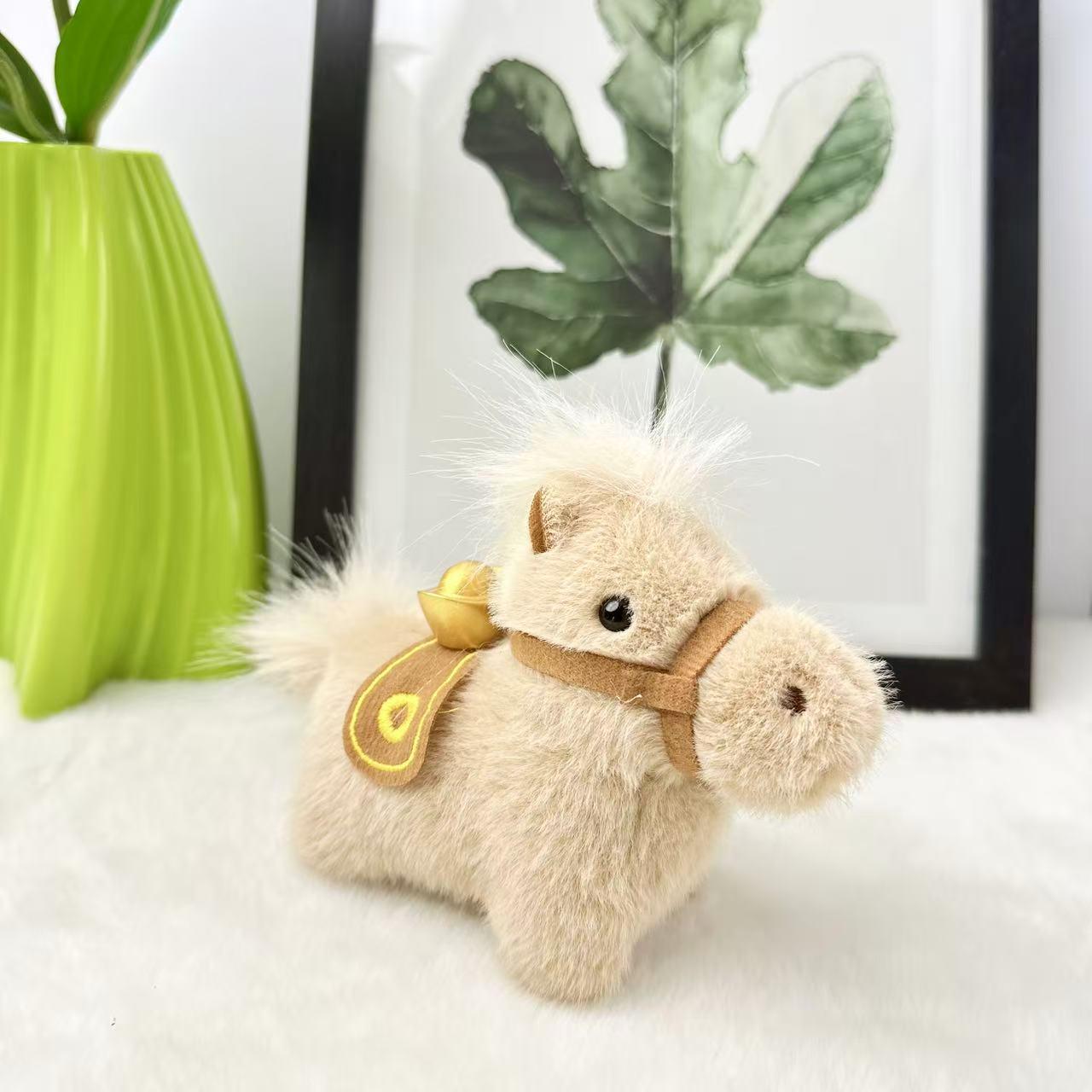 

Golden Year of the Horse Mink Plush Doll Keychain Standard Chain